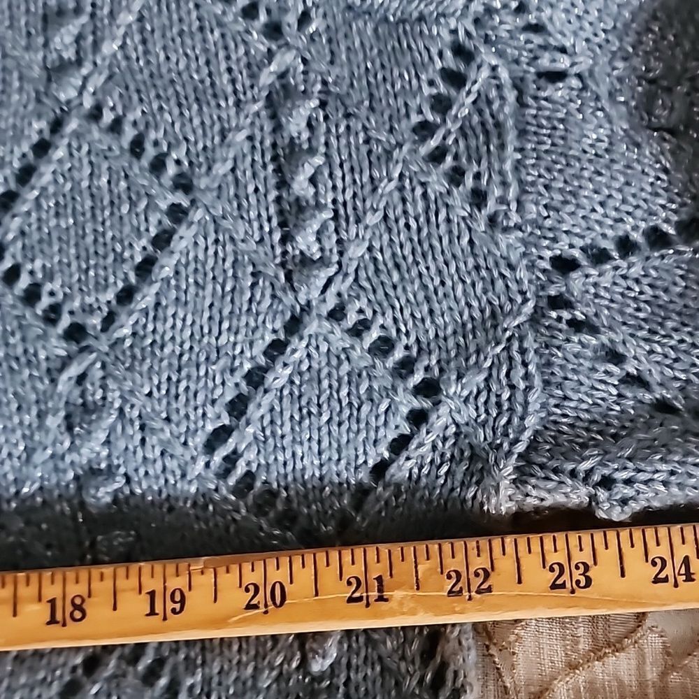 Shimmer Blue Gray Metallic Silver Thread Throughout Size S - Picture 9 of 9